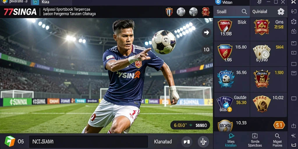 Screenshot 77SINGA menunjukkan tampilan taruhan olahraga yang menarik dan interaktif.