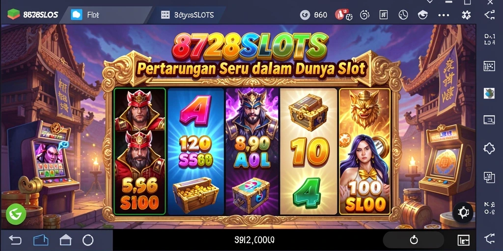 Tangkapan layar menunjukkan pertarungan mendebarkan di 8728SLOTS.
