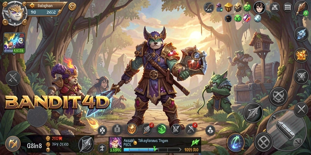 Tampilan gameplay BANDIT4D menampilkan aksi pertarungan yang mendebarkan.