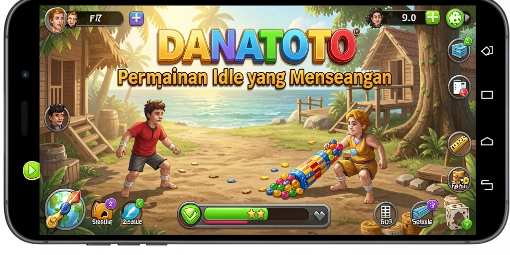 Tampilan gameplay yang menarik dari DANATOTO saat karakter bekerja secara otomatis.