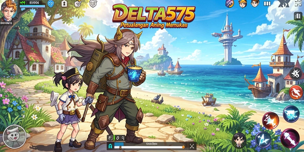Gameplay seru dan interaktif dalam DELTA575 yang menampilkan karakter Anime.