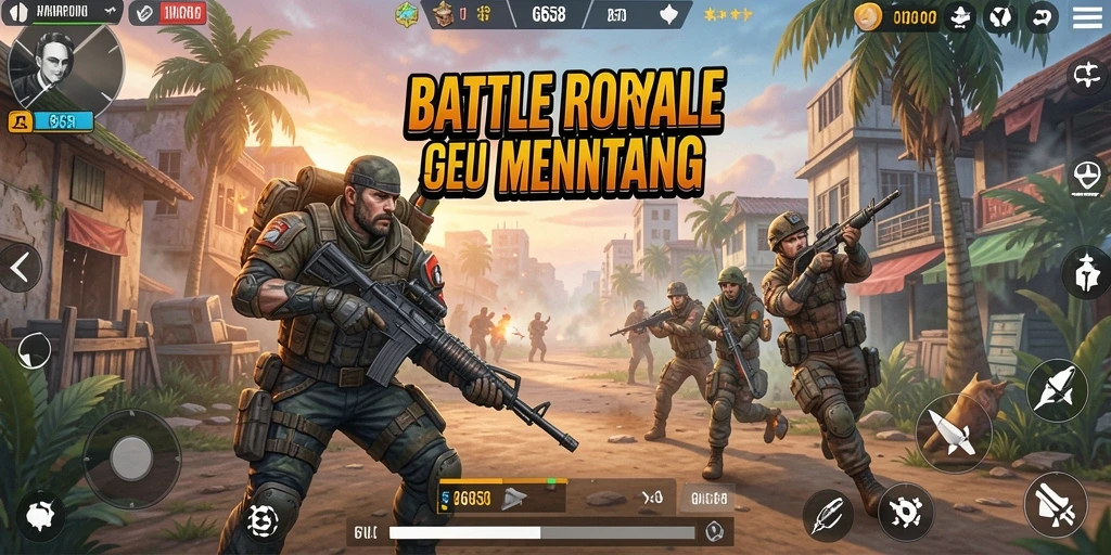Tampilan gameplay seru G668 dalam pertempuran Battle Royale.