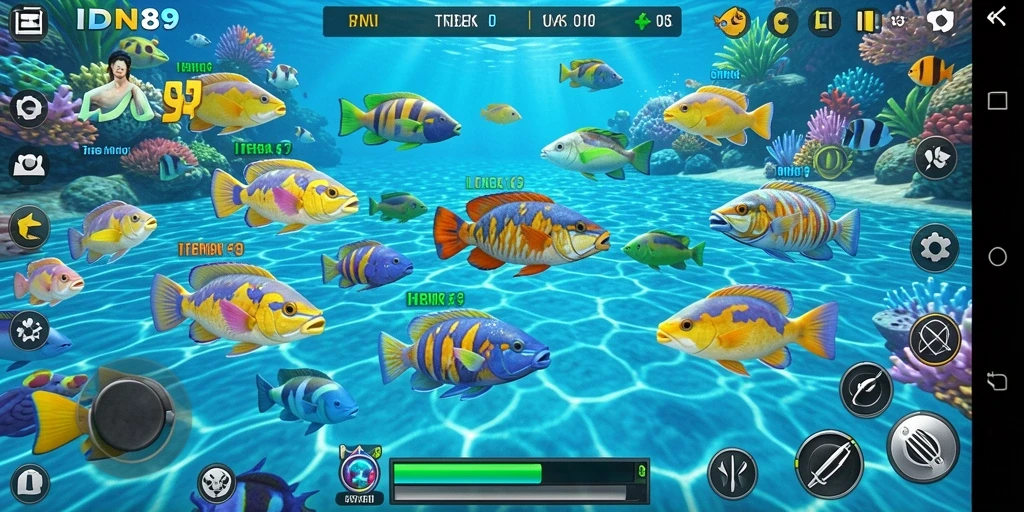 Tampilan gameplay IDN89 yang menampilkan aksi tembak ikan yang seru.