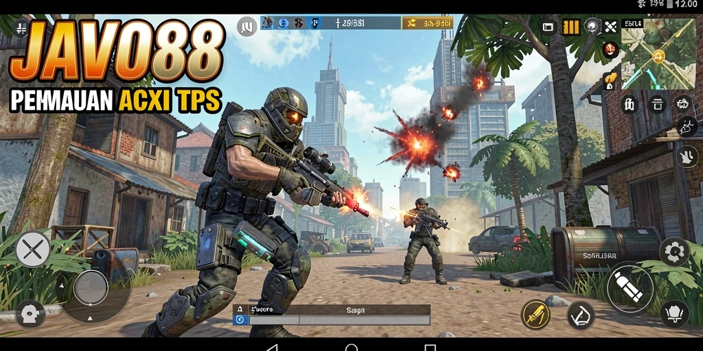 Screenshot utama JAVO88 menunjukkan aksi tembak-menembak yang mendebarkan.