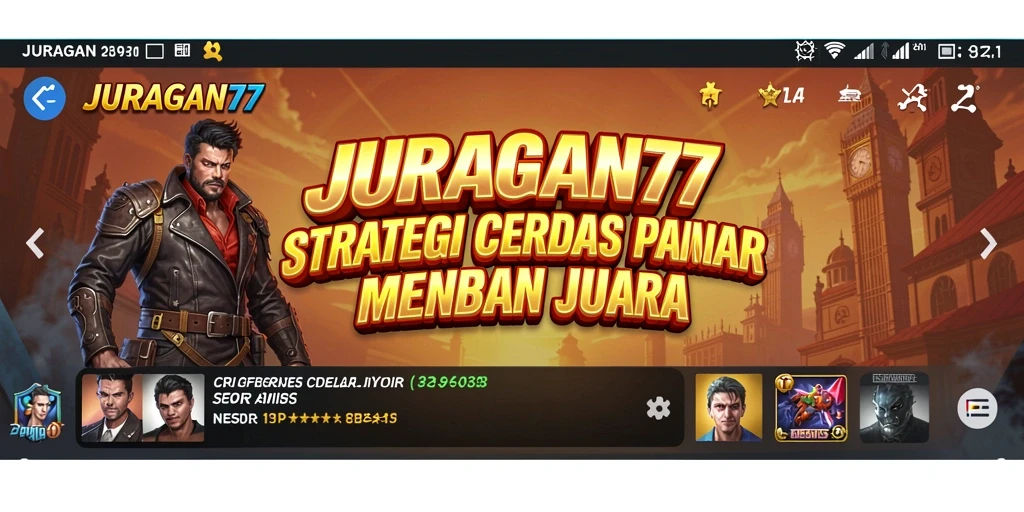 Tampilan gameplay <strong>JURAGAN77</strong> yang menunjukkan pertarungan strategi yang mendebarkan.