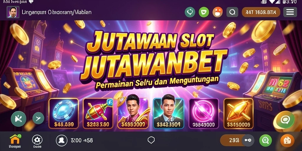 Tampilan gameplay seru dari <strong>JUTAWANBET</strong> dengan tema yang berwarna-warni.