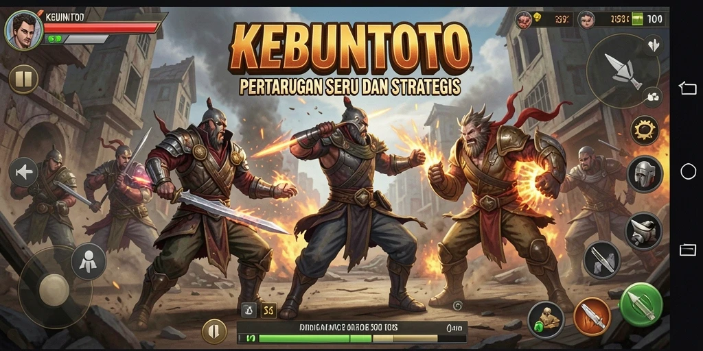 Tampilan seru gameplay KEBUNTOTO dalam pertarungan Fighting.