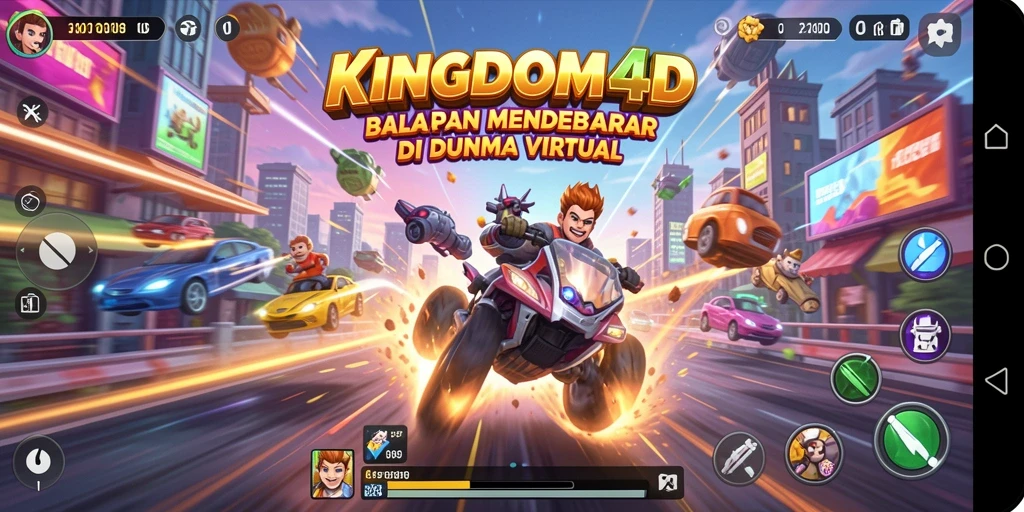 Tampak gameplay balapan seru di KINGDOM4D.