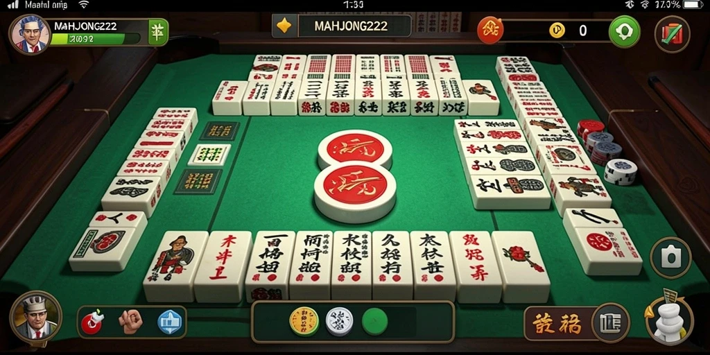 Tampilan gameplay seru MAHJONG222 dengan desain menarik.