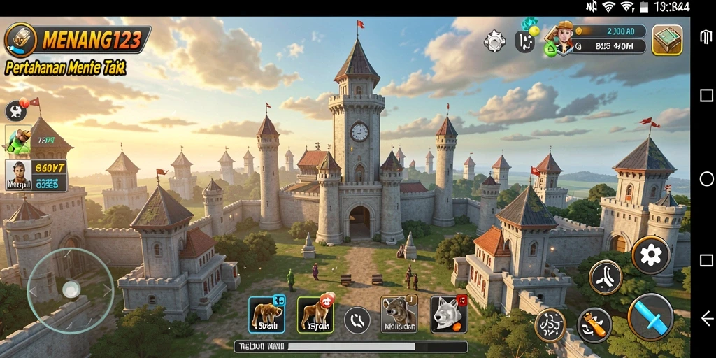 Tampilan seru gameplay MENANG123 dalam aksi Tower Defense.
