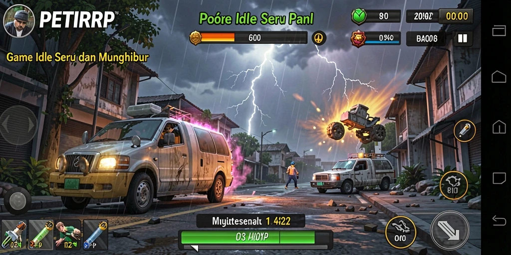 Screenshot utama menampilkan gameplay seru dari PETIRRP.