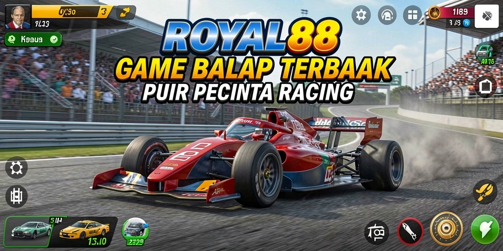 Screenshot menampilkan gameplay balap yang seru dalam ROYAL88.
