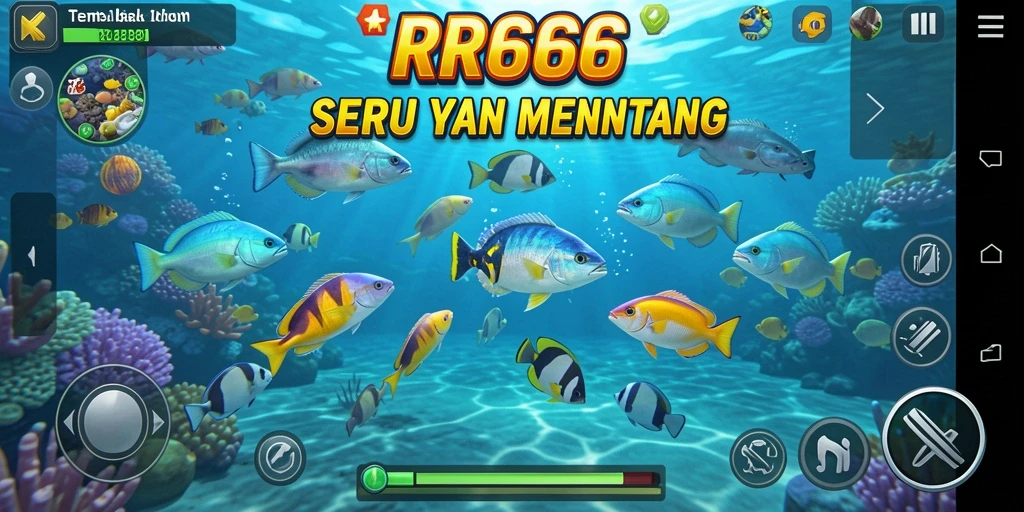 Tangkapan layar permainan RR666 yang penuh aksi saat menembak ikan.