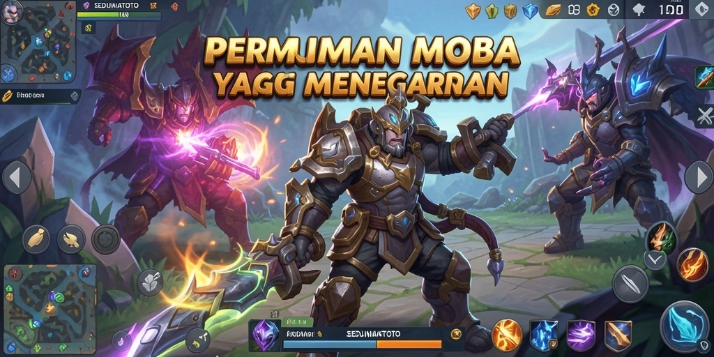 Screenshot SEDUNIATOTO menampilkan aksi seru dalam permainan MOBA.