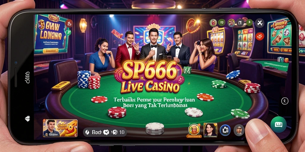 Tangkapan layar gameplay SP666 menunjukkan dealer langsung dan interaksi pemain.