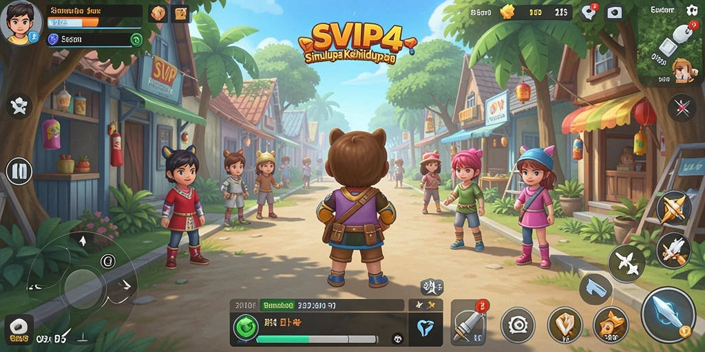 Tampilan gameplay seru dari SVIP4 yang menampilkan berbagai aktivitas simulasi.